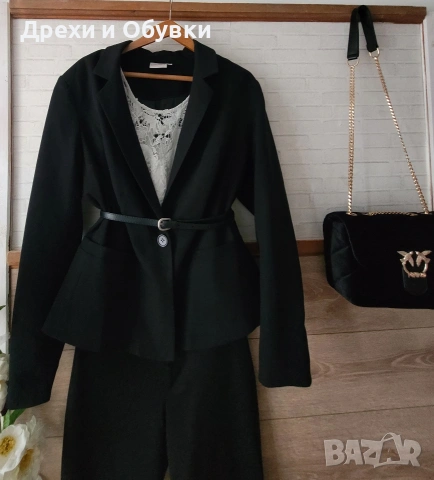 Черен костюм панталон ZARA , снимка 8 - Костюми - 51677886