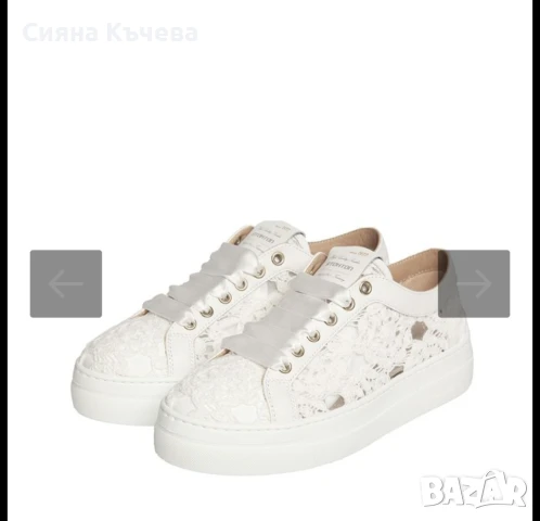 НОВО! Дамски Бели Сникърси с Бродерия и Сатенени Връзки STOKTON, снимка 5 - Дамски ежедневни обувки - 50819851