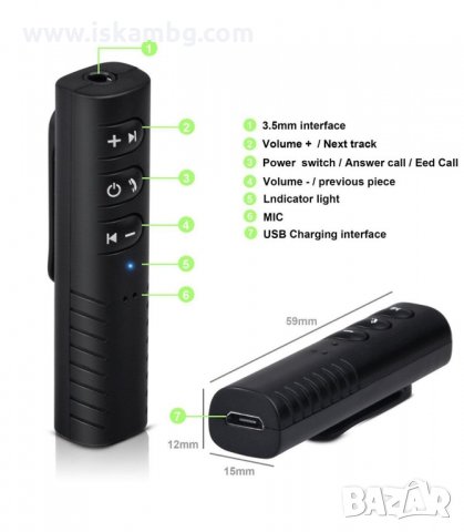 ПРИЕМНИК AUDIO BLUETOOTH JACK 3.5 ММ. - код 1903, снимка 3 - Аксесоари и консумативи - 33975460