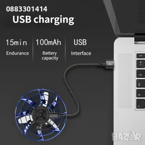 Летящ спинер Дрон с USB зареждане , снимка 6 - Влакчета, самолети, хеликоптери - 47346681