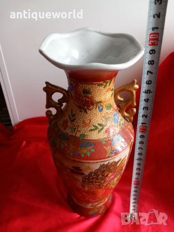 Уникална Рядка Порцеланова КИТАЙСКА Ваза, Подписана!, снимка 7 - Антикварни и старинни предмети - 44550898
