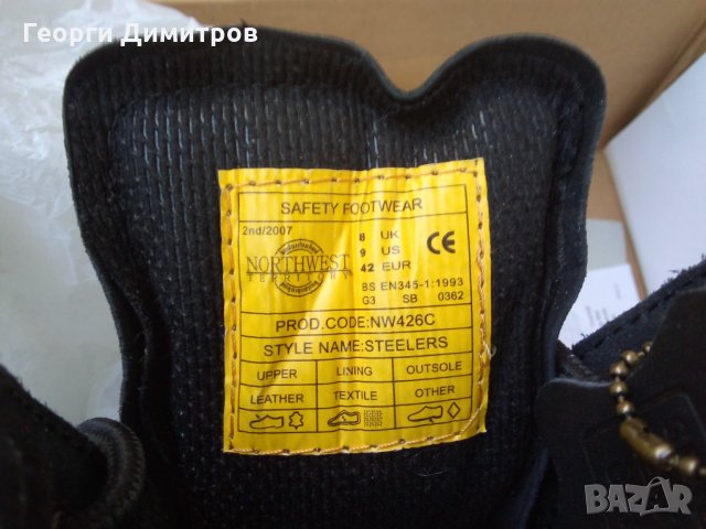 мъжки обувки за работа нови, кожа, NORTHWEST TERRITORY - N 42 черни, подметка Goodyear, снимка 9 - Мъжки боти - 31347939