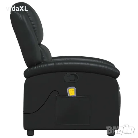 vidaXL Масажен наклоняем стол, черен, изкуствена кожа, снимка 6 - Дивани и мека мебел - 56147458