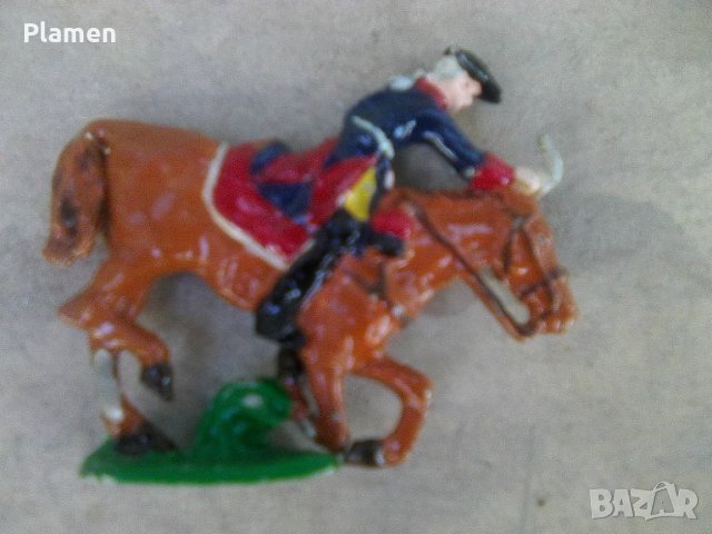 Френски конник оцветен изработен от олово , снимка 5 - Колекции - 37155669