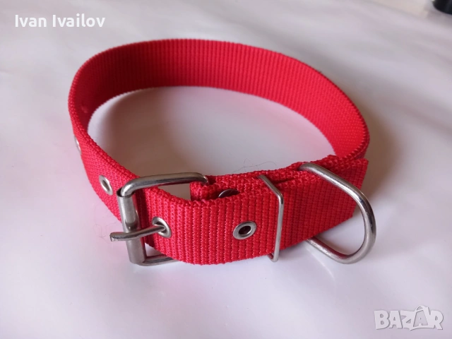 Червена текстилна каишка 65см за куче – ширина 4см