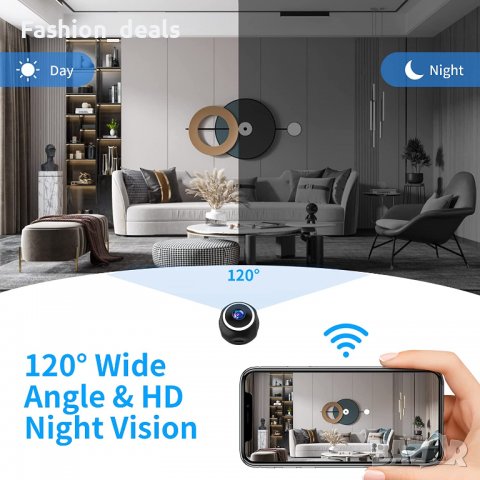 Нова Шпионска мини скрита камера за сигурност / наблюдение 1080P HD, снимка 6 - HD камери - 38322791