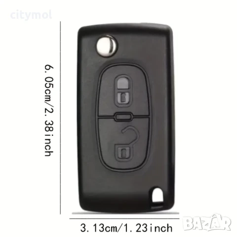 Кутийка за ключ с 2 бутона, острие HU83 за Peugeot 207 307 308 407 607 Expert Partner Berlingo Citro, снимка 2 - Аксесоари и консумативи - 50947711