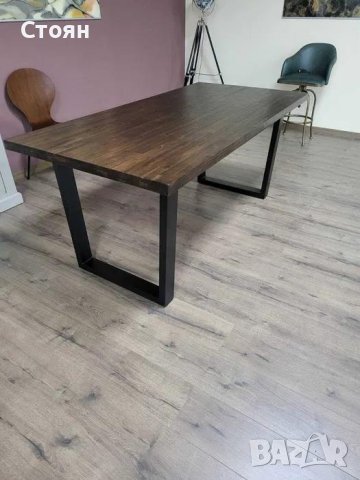 ПРОМОЦИЯ!!! Масивна дървена трапезна маса от тъмно дърво, снимка 7 - Маси - 42599880