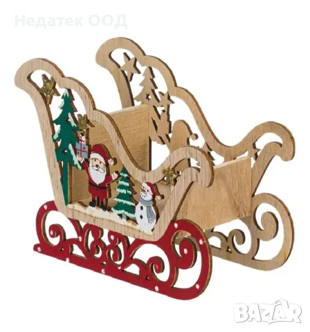 Коледна декоративна фигура, Шейна, Многоцветен, 15x6.5x10см, снимка 2 - Декорация за дома - 48223073