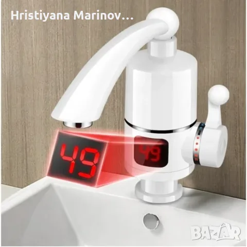 Електрически проточен нагревател за вода със смесител, LCD дисплей, 3000 W и нагряване за 3–5 секунд, снимка 7 - Смесители - 56099349