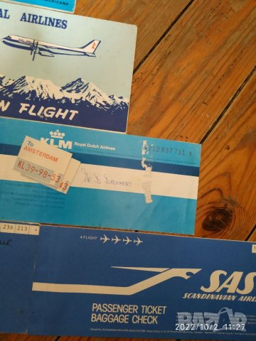 лот от различни самолетни билети и една брошура на KLM, снимка 4 - Колекции - 38189387