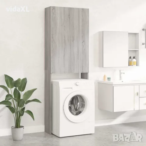 vidaXL Шкаф за пералня, сив сонома, 64x25,5x190 см, снимка 2 - Шкафове - 56148036