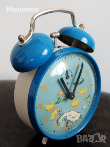 Стар анимиран будилник, настолен часовник, снимка 7 - Антикварни и старинни предмети - 54163332