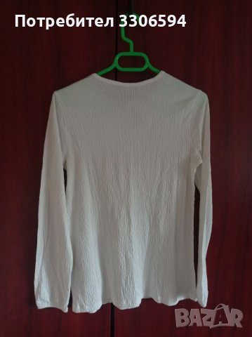 Бяла блуза с дълъг ръкав с етикет, снимка 3 - Блузи с дълъг ръкав и пуловери - 38343582