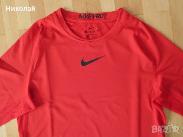 Nike Pro Compression - University Red-Black, снимка 3 - Тениски - 32181354