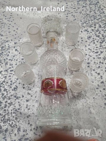 Комплект за ракия, бутилка и чашки, снимка 3 - Сервизи - 38767268
