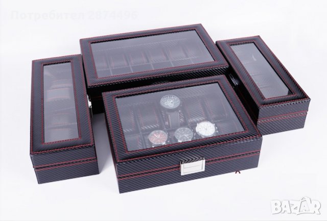 2166 Карбонова кутия за 6 броя часовници, снимка 5 - Други - 30895627