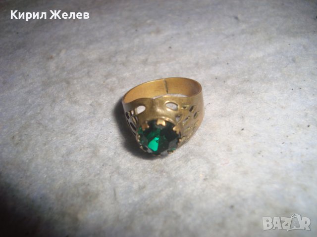 СТАРИНЕН МЕСИНГОВ РЕТРО АРТ СКЪПОЦЕНЕН АЖУРЕН МАЙСТОРСКИ ПРЪСТЕН с ЮВЕЛИРНО ФАСЕТИРАН ПЕРИДОТ 27194, снимка 9 - Антикварни и старинни предмети - 36772069