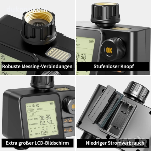 Програматор, таймер за напояване с 2 изхода, 6 независими програми и вграден дъждовен сензор, снимка 5 - Напояване - 52465905