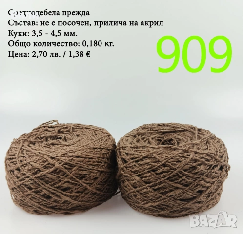 Евтини прежди в малки количества - нови и остатъци 