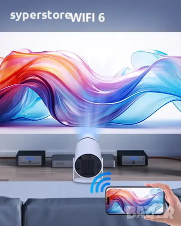 Видео проектор Digial One SP01010, 4k, UltraHD, Android 12, smart, 8000 лумена, Wi-Fi 6, BT 5.0, 128, снимка 12 - Плейъри, домашно кино, прожектори - 49372541