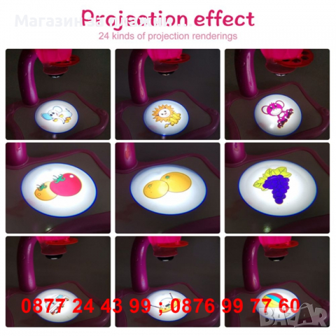 Детски проектор за рисуване, розов, син и жълт - КОД 3290, снимка 12 - Рисуване и оцветяване - 36428987