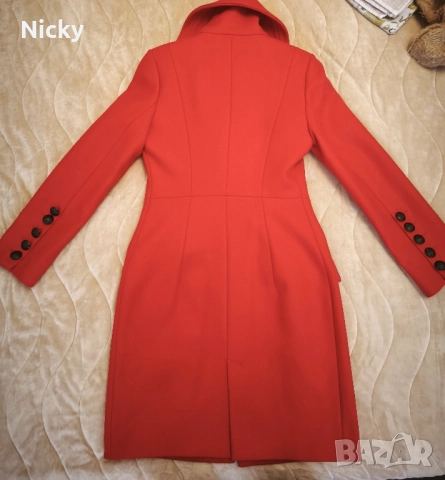 Червено зимно палто р-р S, LuxyLu 160 лв. , снимка 3 - Палта, манта - 52516913