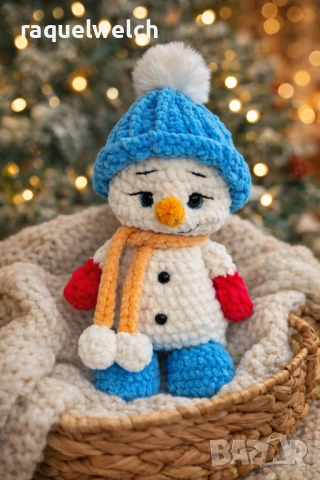 Ръчно Изплтен Снежен Човек "Амигурими", снимка 5 - Плюшени играчки - 52889955