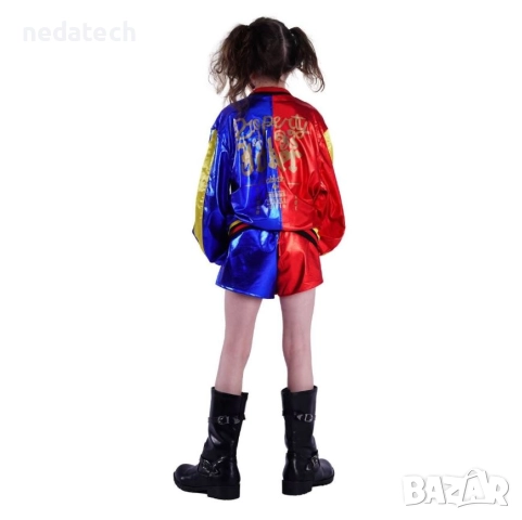 Детски карнавален костюм HARLEY QUINN, ръст 121-140 см., снимка 2 - Детски рокли и поли - 52052409