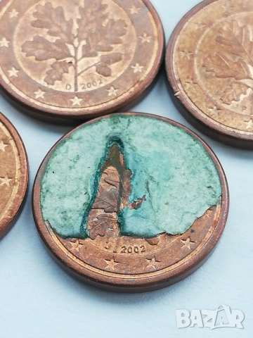 лот от 1 евро цент Германия 2002 г. букви A,D,F,G,J, снимка 6 - Нумизматика и бонистика - 48030558