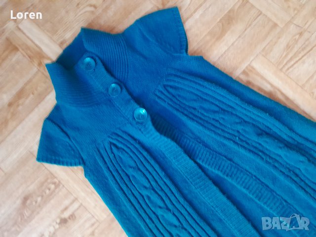 Детска синьо зелена жилетка , снимка 3 - Детски пуловери и жилетки - 42284173