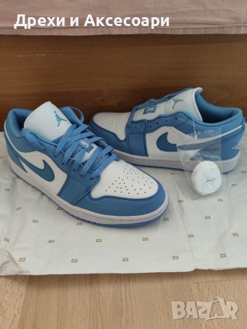 Nike Air Jordan 1 Low unc Blue нови оригинални обувки размер 43 Маратонки номер 43 нови сини обувки
