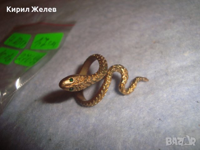 ПОЗЛАТЕН ЗМИЕВИДЕН ФИГУРАЛЕН АРТ НЕО ГОТИК СТИЛ ПРЪСТЕН с КРИСТАЛНИ ОЧИ 27699, снимка 9 - Пръстени - 37488886