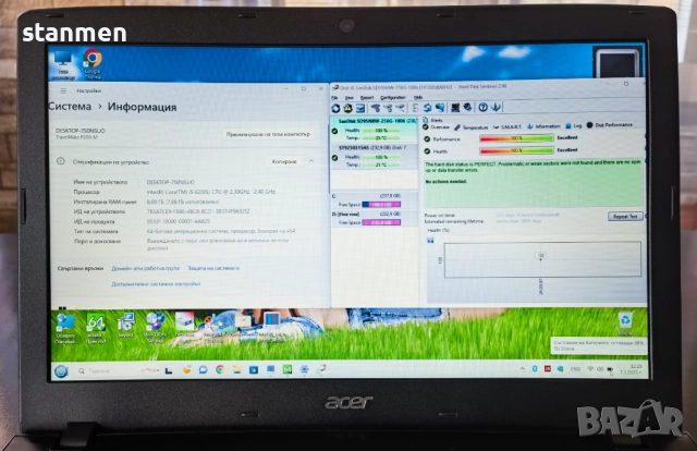 Продава лаптоп Acer TravelMate P259/FullHDмат15.6сКам/4х2.30GhzThr/8gbDDR4/SSD512gb/НОВАбат/DVDrw/Пр, снимка 3 - Лаптопи за дома - 52721191