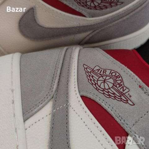 Jordan 1 mid SE Beige Red Past Present Future Нови Оригинални Обувки Размер 41 Кецове Маратонки , снимка 2 - Кецове - 40513436