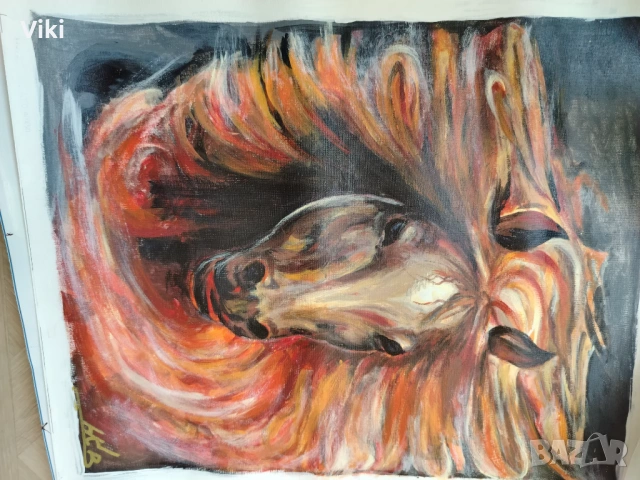 Картина - Огненият Кон, снимка 2 - Картини - 53885417