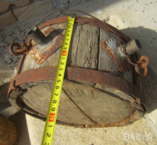 Много стар бъкел буре бъклица с дръжка, бакър, бакърче, менци, стара лейка, снимка 4 - Други ценни предмети - 30027524