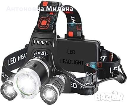💥 АКЦИЯ! Вземи сега за 21.90лв! 🔥 Мощен фенер тип челник - идеален за къмпингуване, велосипедни сп
