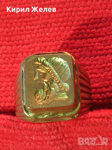 ПОЗЛАТЕН БРОНЗОВ ПРЪСТЕН РЕПЛИКА КОПИЕна АНТИЧЕН с РЕЛЕФНО ИЗОБРАЖЕНИЕ Тип ГЕМА на РИМСКИ ВОИН 44127, снимка 16 - Антикварни и старинни предмети - 47282551