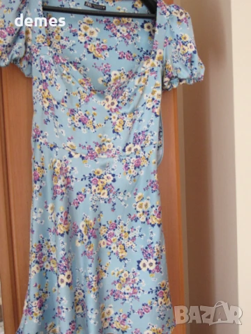 Сатенена рокля с къс ръкав ZARA, размер M, снимка 2 - Рокли - 50775130