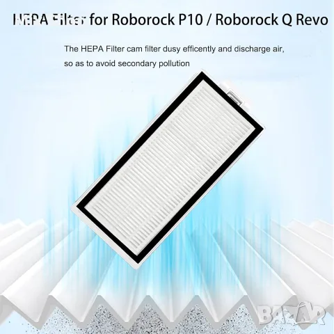 Нов Комплект от 8 резервни HEPA филтъра за Roborock P10, снимка 3 - Прахосмукачки - 56161464