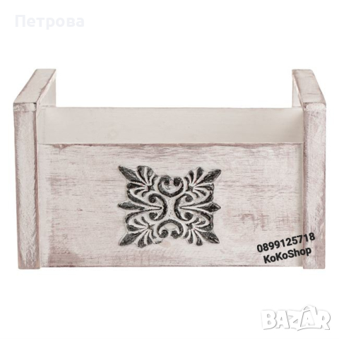 Декоративна щайга-30х23х16 см./Бяла декоративна щайга, снимка 2 - Декорация за дома - 44586019