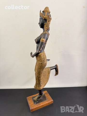 Голяма бронзова фигура на  Тепаном / „храмова танцьорка“ №8101, снимка 4 - Антикварни и старинни предмети - 54194110