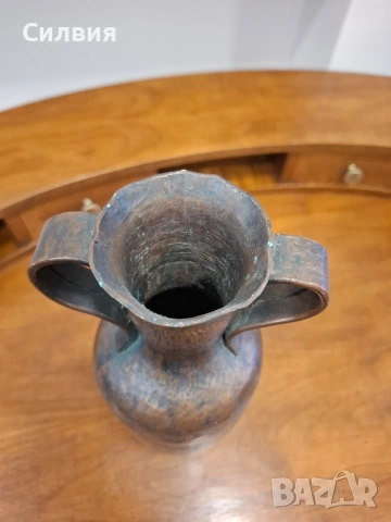 Антикварна медна ваза, снимка 3 - Антикварни и старинни предмети - 53879686