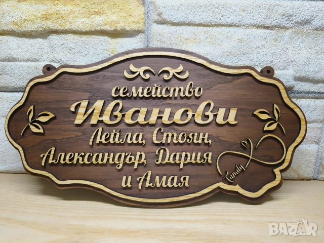🌟Персонализирана табела с текс по избор имена, фамилия или всичко друго което решите, снимка 2 - Декорация за дома - 51928782
