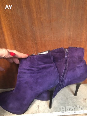 Дамски боти естествен велур, снимка 2 - Дамски боти - 34879096