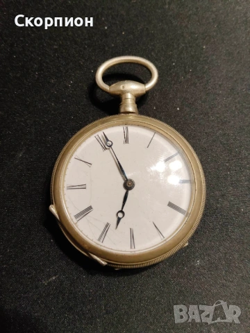 Швейцарски джобен часовник с посребрени капаци 1905г. - 10 РУБИНА , снимка 2 - Джобни - 50777361