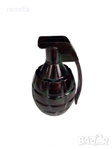 Мелничка, Граната, За тютюн, Метална, 2 части, Черен, снимка 1