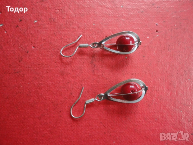 Посребрени обеци обици с камъни 5, снимка 2 - Обеци - 54088913