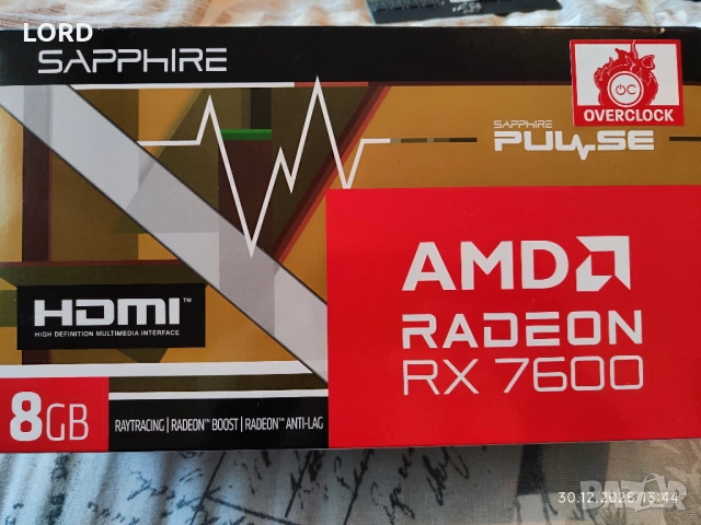 Видеокарта RX 7600 8GB Saphire Pulse - Чисто нова!, снимка 7 - Видеокарти - 52940391